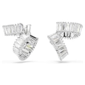 Ariana Grande X Swarovski Ohrklemmen im Baguette-Schliff, weiss, rhodiniert