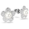 Ariana Grande X Swarovski Ohrringe Kristallperle, Rundschliff, Blume, Weiss, rhodiniert Ariana Grande X Swarovski Ohrringe Kristallperle, Rundschliff, Blume, Weiss, rhodiniert