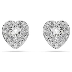 Ariana Grande X Swarovski Ohrringe mit gemischten Schliffen, Herz, weiss, rhodiniert