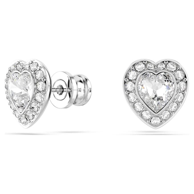 Ariana Grande X Swarovski Ohrringe mit gemischten Schliffen, Herz, weiss, rhodiniert Ariana Grande X Swarovski Ohrringe mit gemischten Schliffen, Herz, weiss, rhodiniert