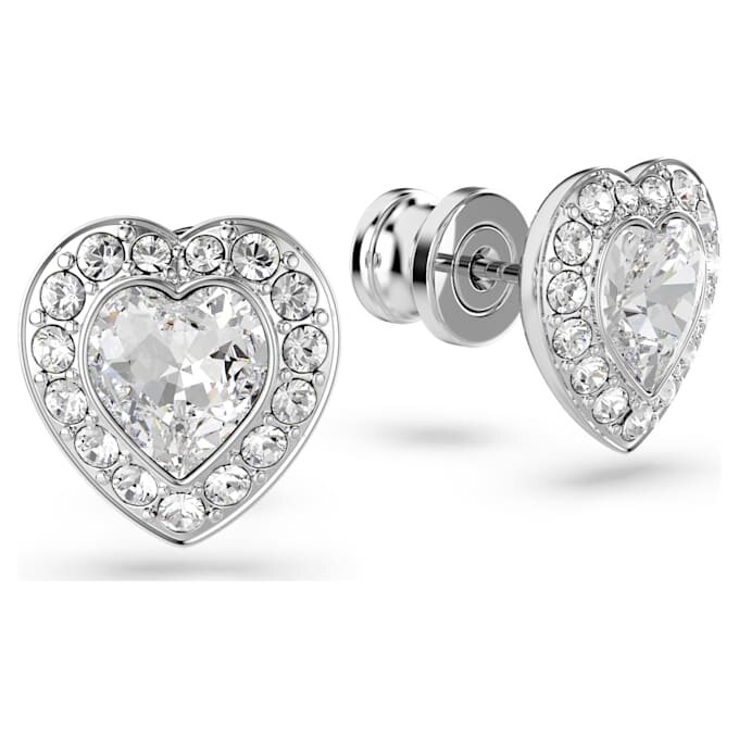 Ariana Grande X Swarovski Ohrringe mit gemischten Schliffen, Herz, weiss, rhodiniert Ariana Grande X Swarovski Ohrringe mit gemischten Schliffen, Herz, weiss, rhodiniert