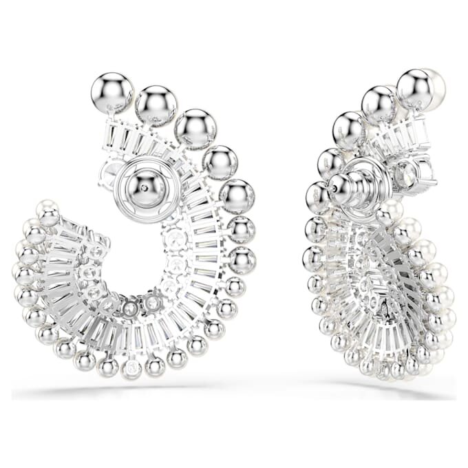 Ariana Grande X Swarovski Ohrringe mit Kristallperle, gemischte Schliffe, weiss, rhodiniert Ariana Grande X Swarovski Ohrringe mit Kristallperle, gemischte Schliffe, weiss, rhodiniert