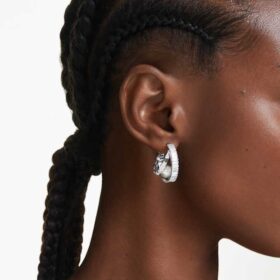 Ariana Grande X Swarovski Ohrringe mit Kristallperlen, Baguette-Schliff, weiss, rhodiniert