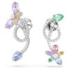 Ariana Grande X Swarovski Tropfenohrringe mit Ohrhülsen, gemischte Schliffe, Libelle, Blume, mehrfarbig, rhodiniert