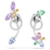 Ariana Grande X Swarovski Tropfenohrringe mit Ohrhülsen, gemischte Schliffe, Libelle, Blume, mehrfarbig, rhodiniert