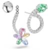 Ariana Grande X Swarovski Tropfenohrringe mit Ohrhülsen, gemischte Schliffe, Libelle, Blume, mehrfarbig, rhodiniert