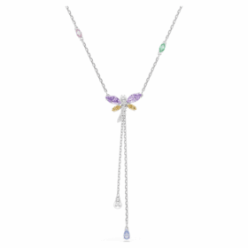 Ariana Grande X Swarovski Y-Halskette mit gemischten Schliffen, Libelle, mehrfarbig, rhodiniert