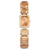 Armbanduhr mit achteckigem Schliff, braun, champagnerfarbene Goldoptik