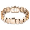 Armbanduhr mit achteckigem Schliff, braun, champagnerfarbene Goldoptik