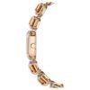 Armbanduhr mit achteckigem Schliff, braun, champagnerfarbene Goldoptik