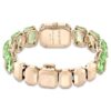 Armbanduhr mit achtkantigen Kristallen, grün, champagnerfarbene Goldoptik Armbanduhr mit achtkantigen Kristallen, grün, champagnerfarbene Goldoptik