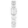 Armbanduhr mit achtkantigen Kristallen, weiss, Edelstahl Armbanduhr mit achtkantigen Kristallen, weiss, Edelstahl