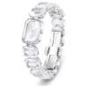 Armbanduhr mit achtkantigen Kristallen, weiss, Edelstahl Armbanduhr mit achtkantigen Kristallen, weiss, Edelstahl