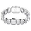 Armbanduhr mit achtkantigen Kristallen, weiss, Edelstahl Armbanduhr mit achtkantigen Kristallen, weiss, Edelstahl