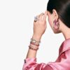 Armbanduhr mit achtkantigen Kristallen, weiss, Edelstahl Armbanduhr mit achtkantigen Kristallen, weiss, Edelstahl
