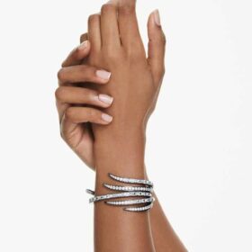 Armreif «Feather» aus der Vienna Collection, weiss, rutheniumbeschichtet