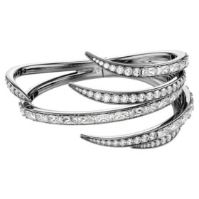 Armreif «Feather» aus der Vienna Collection, weiss, rutheniumbeschichtet