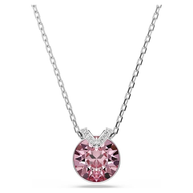 Bella V-Anhänger, Rundschliff, rosa, rhodiniert Bella V-Anhänger, Rundschliff, rosa, rhodiniert