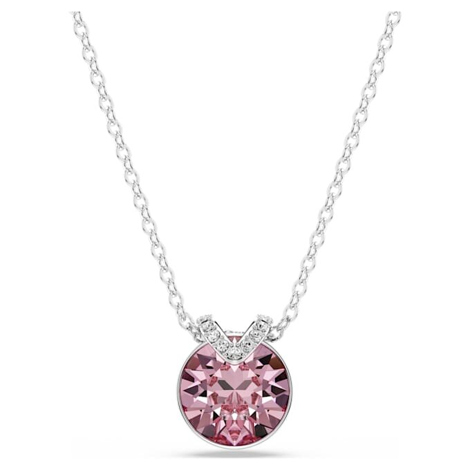 Bella V-Anhänger, Rundschliff, rosa, rhodiniert Bella V-Anhänger, Rundschliff, rosa, rhodiniert