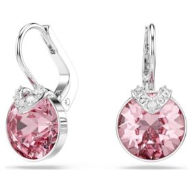 Bella V Tropfenohrringe, Rundschliff, rosa, rhodiniert