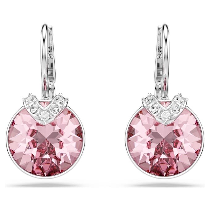 Bella V Tropfenohrringe, Rundschliff, rosa, rhodiniert Bella V Tropfenohrringe, Rundschliff, rosa, rhodiniert