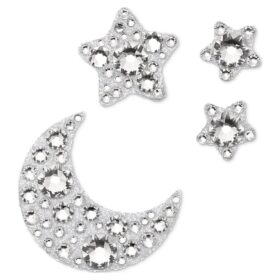 Body-Jewel-Set (4), Mond und Stern, weiss