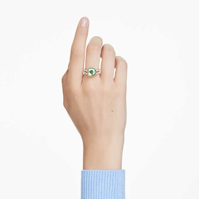 Chroma-Ring im Kissenschliff, mehrfarbig, goldfarben plattiert Chroma-Ring im Kissenschliff, mehrfarbig, goldfarben plattiert