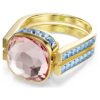 Chroma-Ring im Kissenschliff, mehrfarbig, goldfarben plattiert Chroma-Ring im Kissenschliff, mehrfarbig, goldfarben plattiert