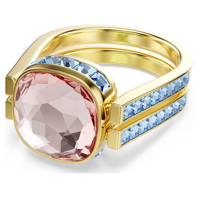 Chroma-Ring im Kissenschliff, mehrfarbig, goldfarben plattiert Chroma-Ring im Kissenschliff, mehrfarbig, goldfarben plattiert