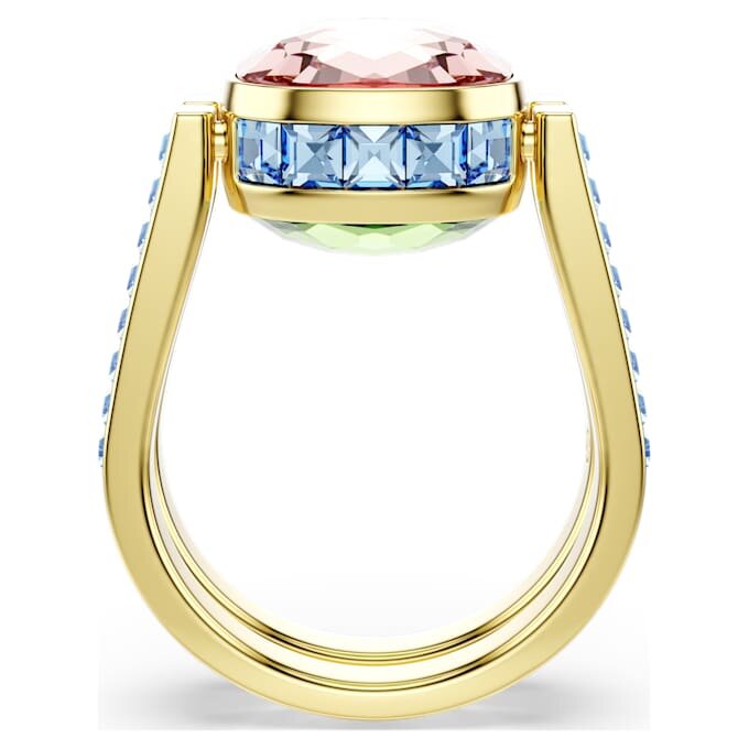 Chroma-Ring im Kissenschliff, mehrfarbig, goldfarben plattiert Chroma-Ring im Kissenschliff, mehrfarbig, goldfarben plattiert