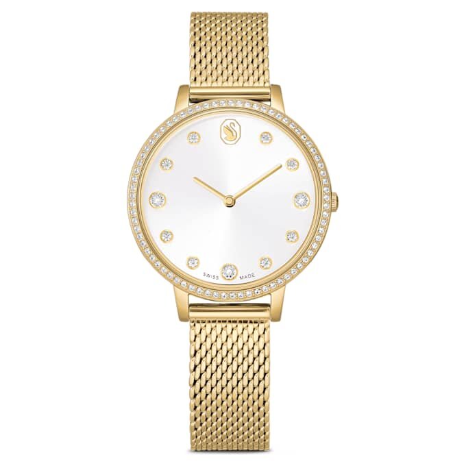 Clarica-Uhr Swiss Made, Metallarmband, goldfarben, goldfarbene Oberfläche Clarica-Uhr Swiss Made, Metallarmband, goldfarben, goldfarbene Oberfläche