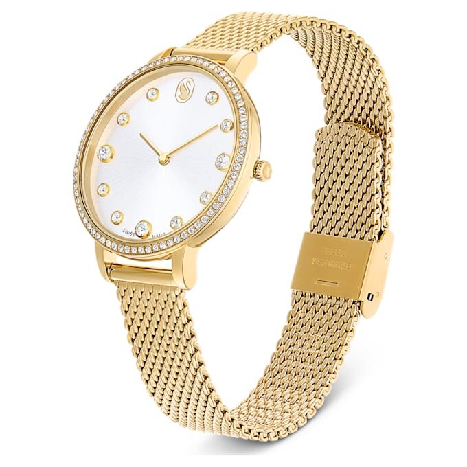 Clarica-Uhr Swiss Made, Metallarmband, goldfarben, goldfarbene Oberfläche Clarica-Uhr Swiss Made, Metallarmband, goldfarben, goldfarbene Oberfläche
