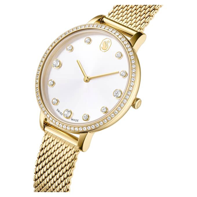 Clarica-Uhr Swiss Made, Metallarmband, goldfarben, goldfarbene Oberfläche Clarica-Uhr Swiss Made, Metallarmband, goldfarben, goldfarbene Oberfläche