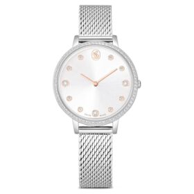 Clarica-Uhr Swiss Made, Metallarmband, silberfarben, Edelstahl