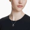Constella Anhänger Pavé, Rundschliff, Weiss, rhodiniert