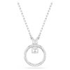Constella Anhänger Pavé, Rundschliff, Weiss, rhodiniert
