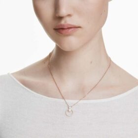 Constella-Anhänger Pavé, Rundschliff, weiss, roségoldfarben plattiert Constella-Anhänger Pavé, Rundschliff, weiss, roségoldfarben plattiert