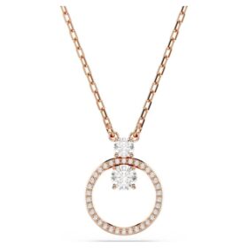 Constella-Anhänger Pavé, Rundschliff, weiss, roségoldfarben plattiert Constella-Anhänger Pavé, Rundschliff, weiss, roségoldfarben plattiert