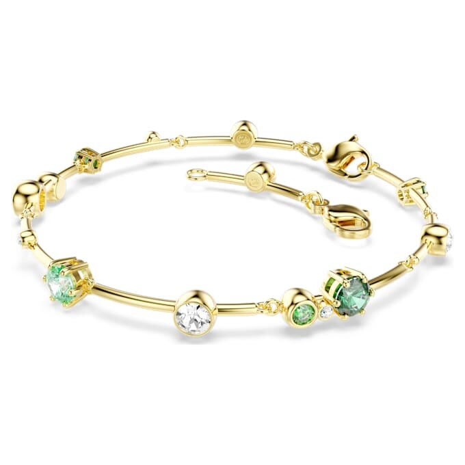 Constella-Armband mit gemischten Schliffen, grün, vergoldet Constella-Armband mit gemischten Schliffen, grün, vergoldet