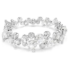 Constella-Armband mit gemischten Schliffen, weiss, rhodiniert