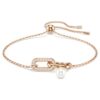 Constella-Armband mit Kristallperle, Rundschliff, weiss, roségoldfarben plattiert Constella-Armband mit Kristallperle, Rundschliff, weiss, roségoldfarben plattiert