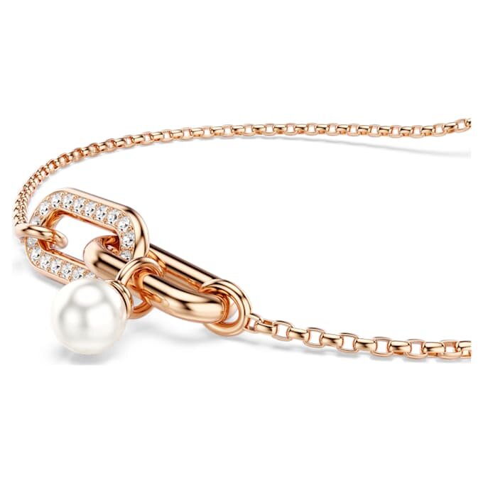 Constella-Armband mit Kristallperle, Rundschliff, weiss, roségoldfarben plattiert Constella-Armband mit Kristallperle, Rundschliff, weiss, roségoldfarben plattiert