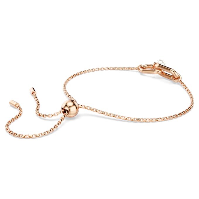 Constella-Armband mit Kristallperle, Rundschliff, weiss, roségoldfarben plattiert Constella-Armband mit Kristallperle, Rundschliff, weiss, roségoldfarben plattiert