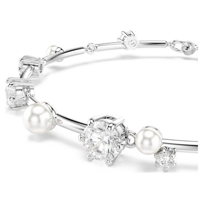 Constella-Armband mit Kristallperlen, runde Schliffe, weiss, rhodiniert Constella-Armband mit Kristallperlen, runde Schliffe, weiss, rhodiniert