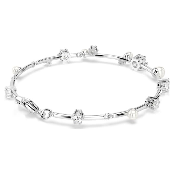 Constella-Armband mit Kristallperlen, runde Schliffe, weiss, rhodiniert Constella-Armband mit Kristallperlen, runde Schliffe, weiss, rhodiniert