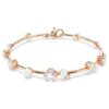 Constella-Armband mit Kristallperlen, runde Schliffe, weiss, roségoldfarben plattiert Constella-Armband mit Kristallperlen, runde Schliffe, weiss, roségoldfarben plattiert