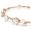 Constella-Armband mit Kristallperlen, runde Schliffe, weiss, roségoldfarben plattiert Constella-Armband mit Kristallperlen, runde Schliffe, weiss, roségoldfarben plattiert