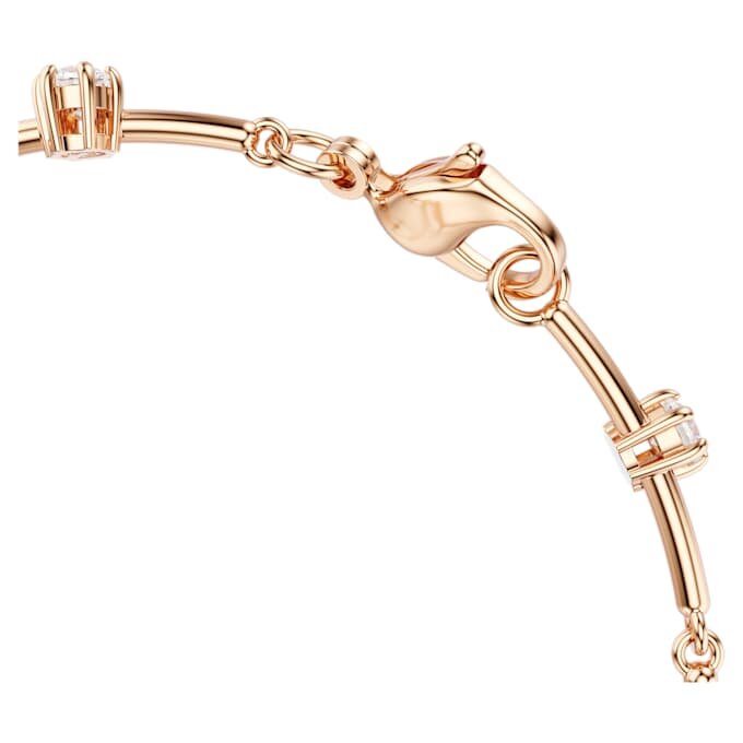 Constella-Armband mit Kristallperlen, runde Schliffe, weiss, roségoldfarben plattiert Constella-Armband mit Kristallperlen, runde Schliffe, weiss, roségoldfarben plattiert