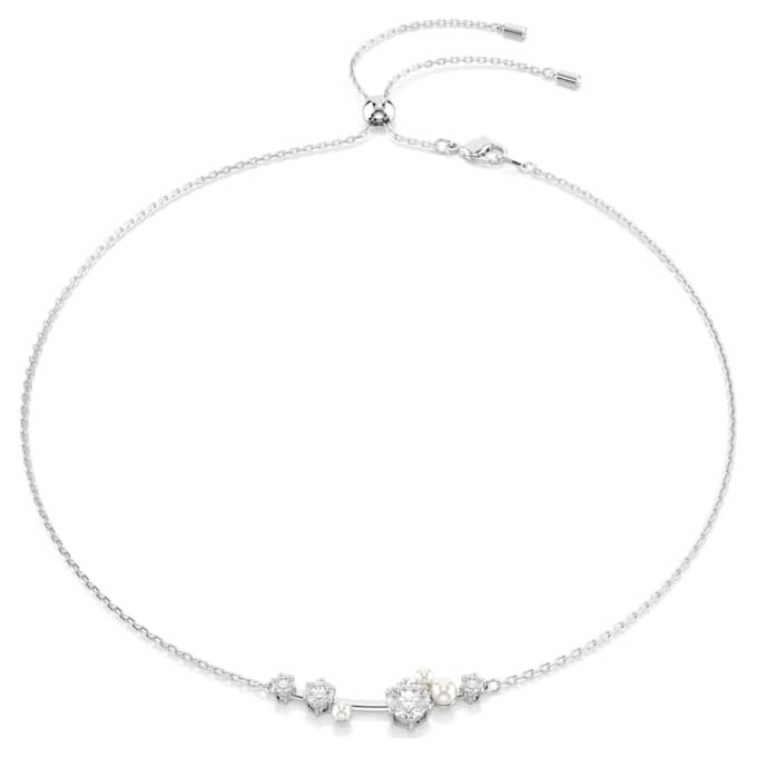 Constella-Halskette Crystal Pearl, Rundschliff, weiss, rhodiniert Constella-Halskette Crystal Pearl, Rundschliff, weiss, rhodiniert