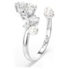 Constella Offener Ring mit Kristallperlen, Rundschliff, weiss, rhodiniert